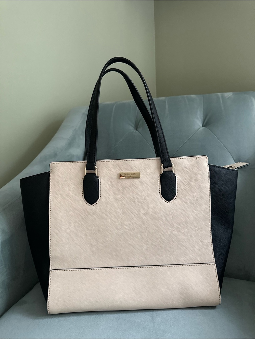 kate spade Two-Tone Cream and Black Tote